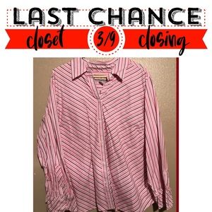 Pink and Red striped Long Sleeve Button Down